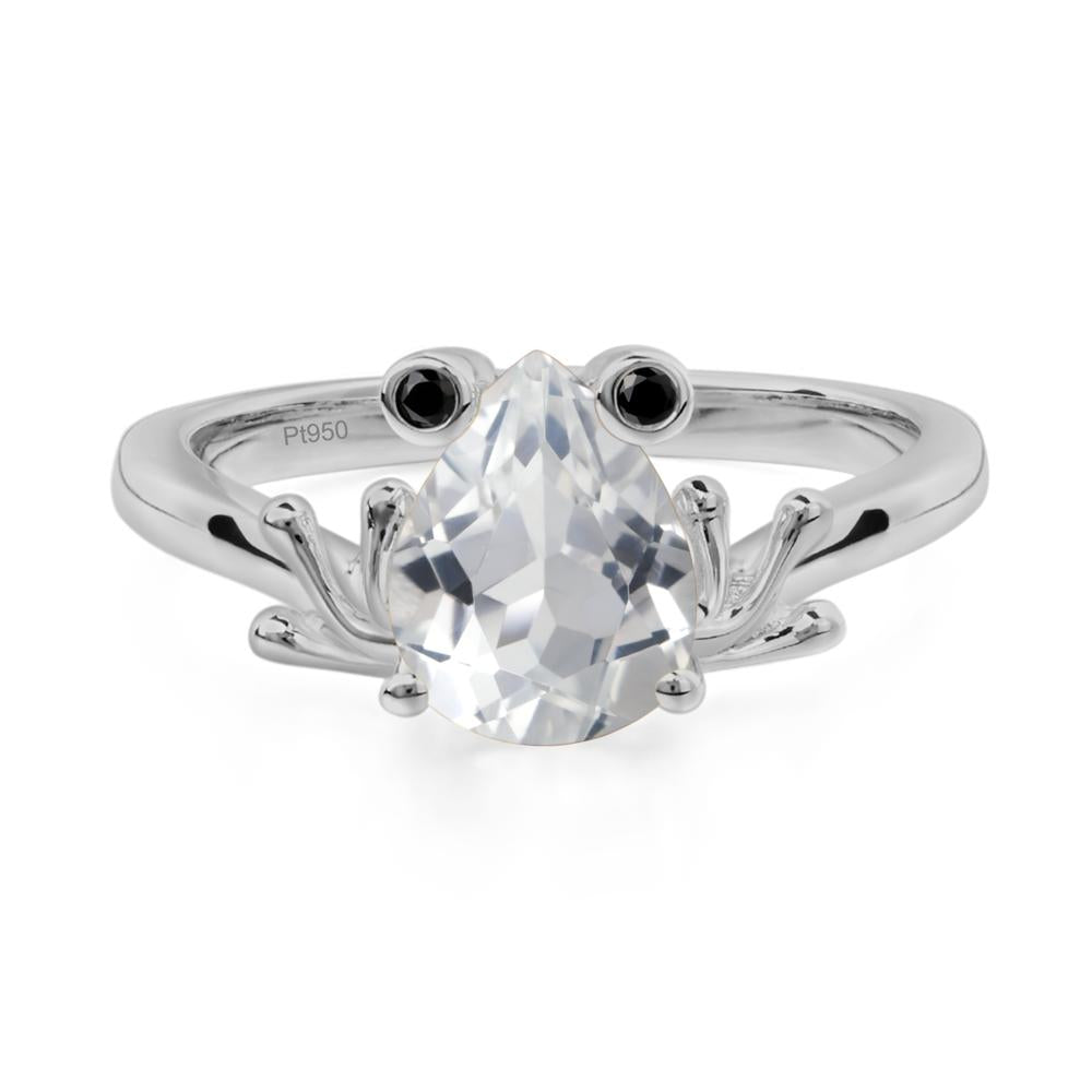 White Topaz Ring Frog Engagement Ring - LUO Jewelry #metal_platinum