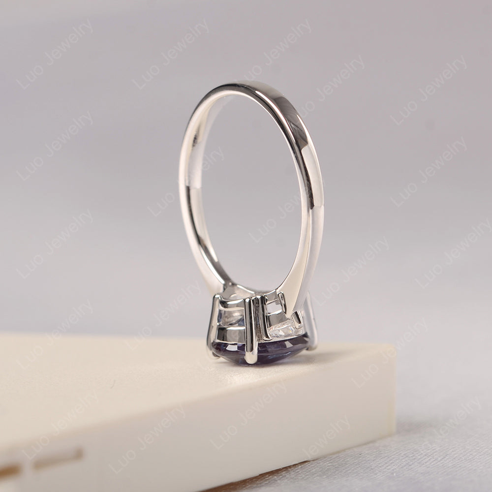Alexandrite Ring Teardrop Wedding Ring Rose Gold - LUO Jewelry