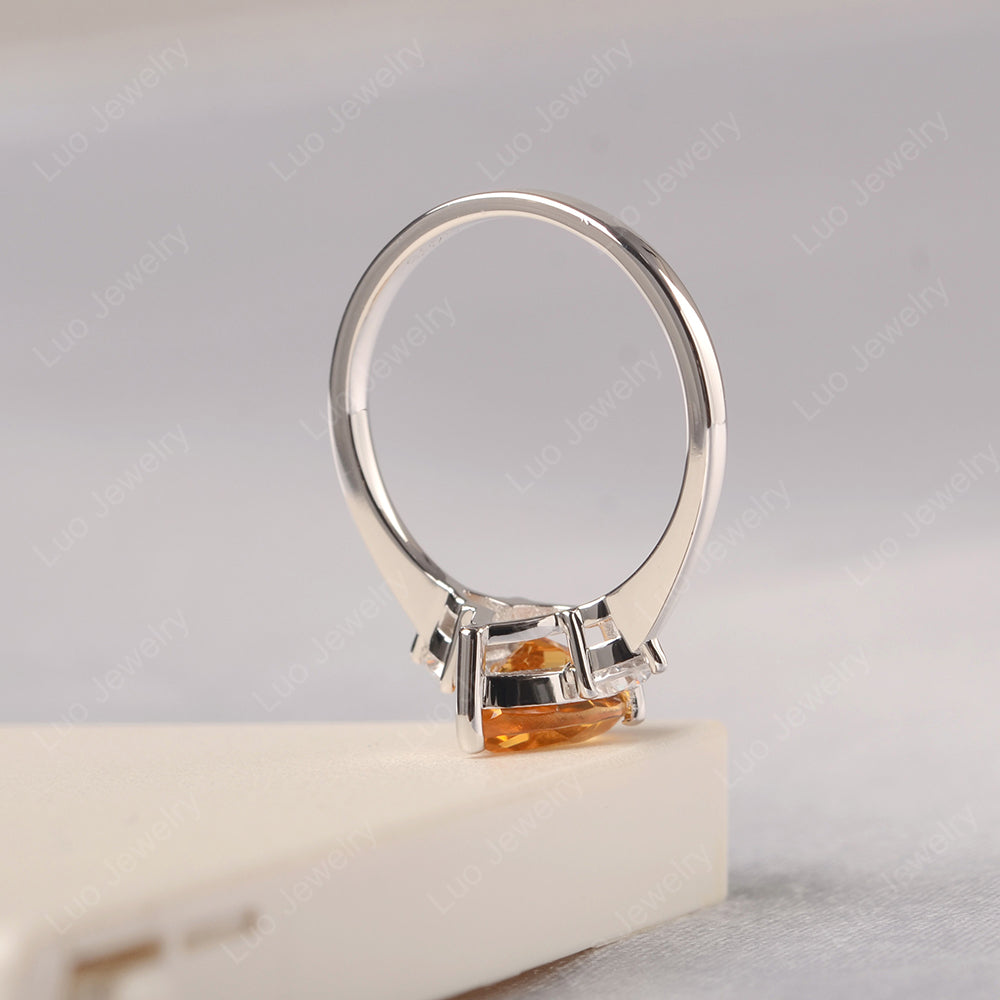 Citrine Ring Teardrop Wedding Ring Rose Gold - LUO Jewelry