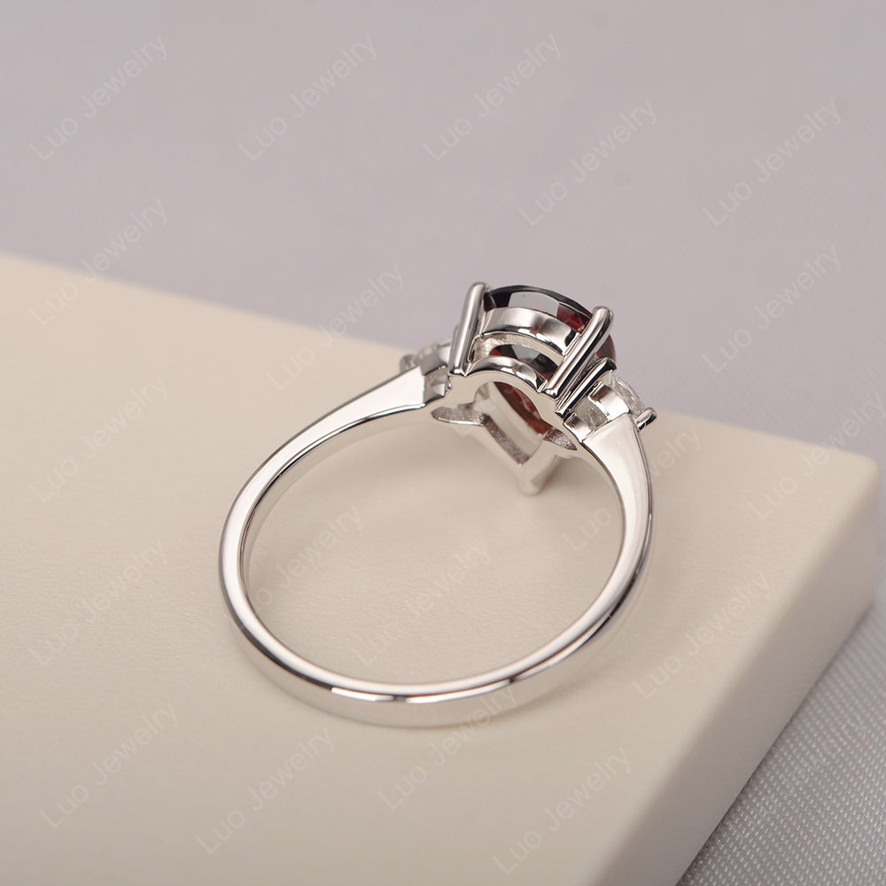 Garnet Ring Teardrop Wedding Ring Rose Gold - LUO Jewelry