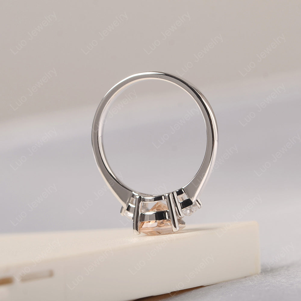 Morganite Ring Teardrop Wedding Ring Rose Gold - LUO Jewelry