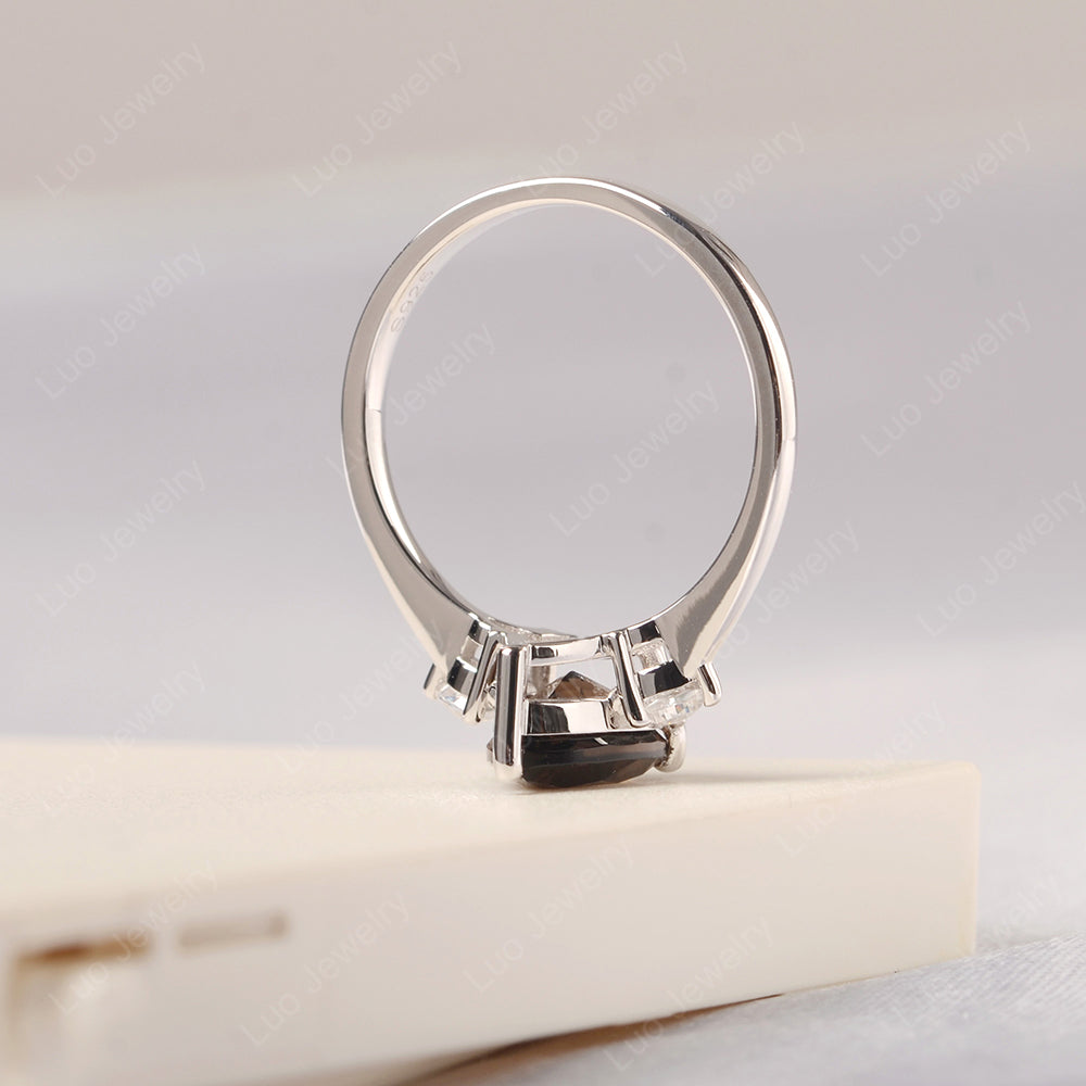 Smoky Quartz  Ring Teardrop Wedding Ring Rose Gold - LUO Jewelry