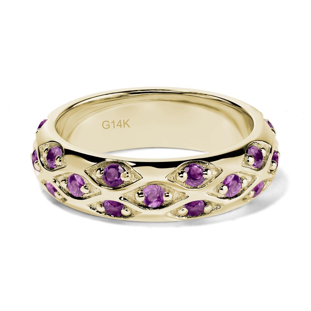 Amethyst Wide Band Eternity Ring - LUO Jewelry #metal_14k yellow gold