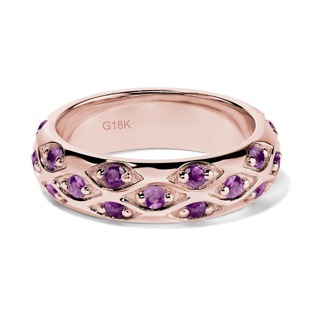 Amethyst Wide Band Eternity Ring - LUO Jewelry #metal_18k rose gold