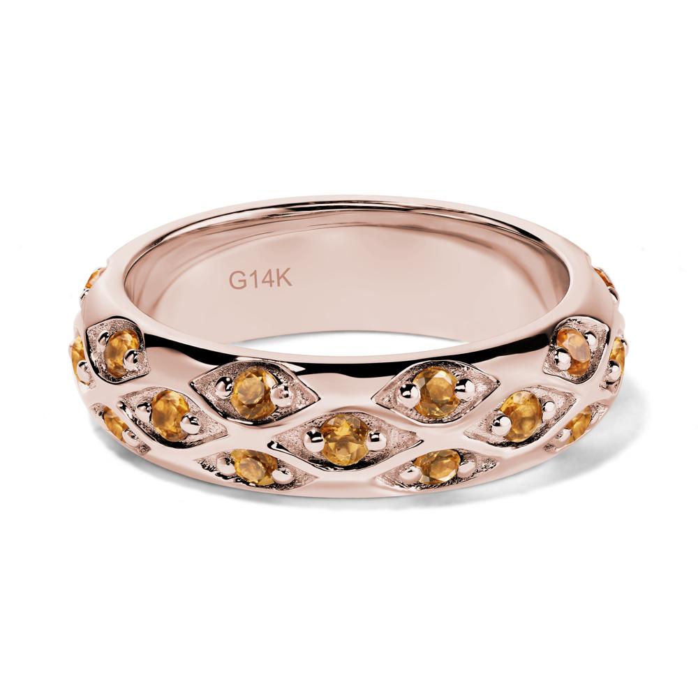 Citrine Wide Band Eternity Ring - LUO Jewelry #metal_14k rose gold