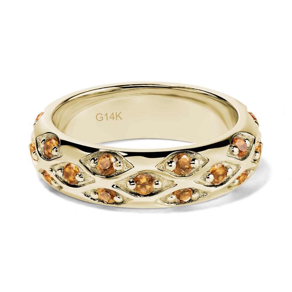 Citrine Wide Band Eternity Ring - LUO Jewelry #metal_14k yellow gold