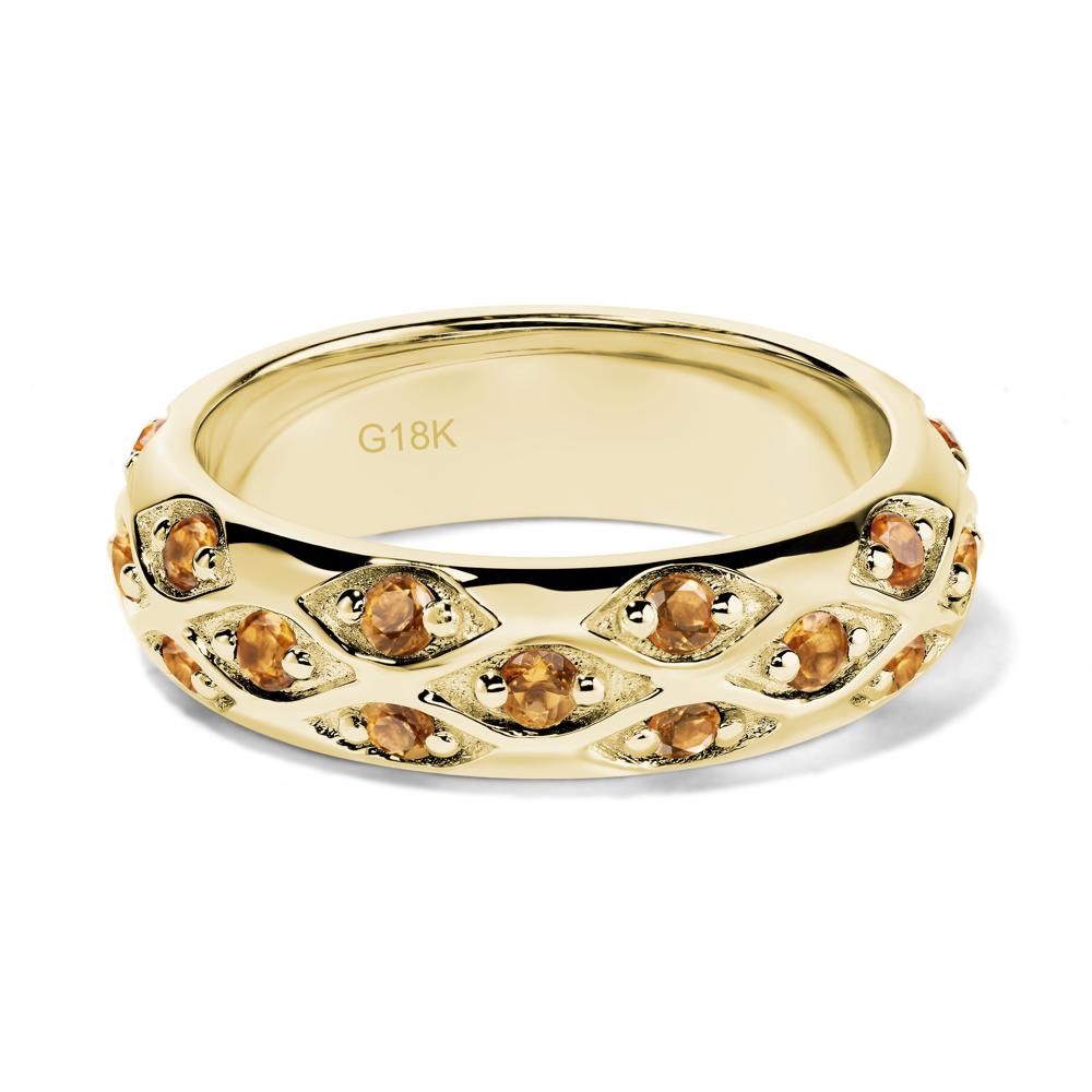Citrine Wide Band Eternity Ring - LUO Jewelry #metal_18k yellow gold
