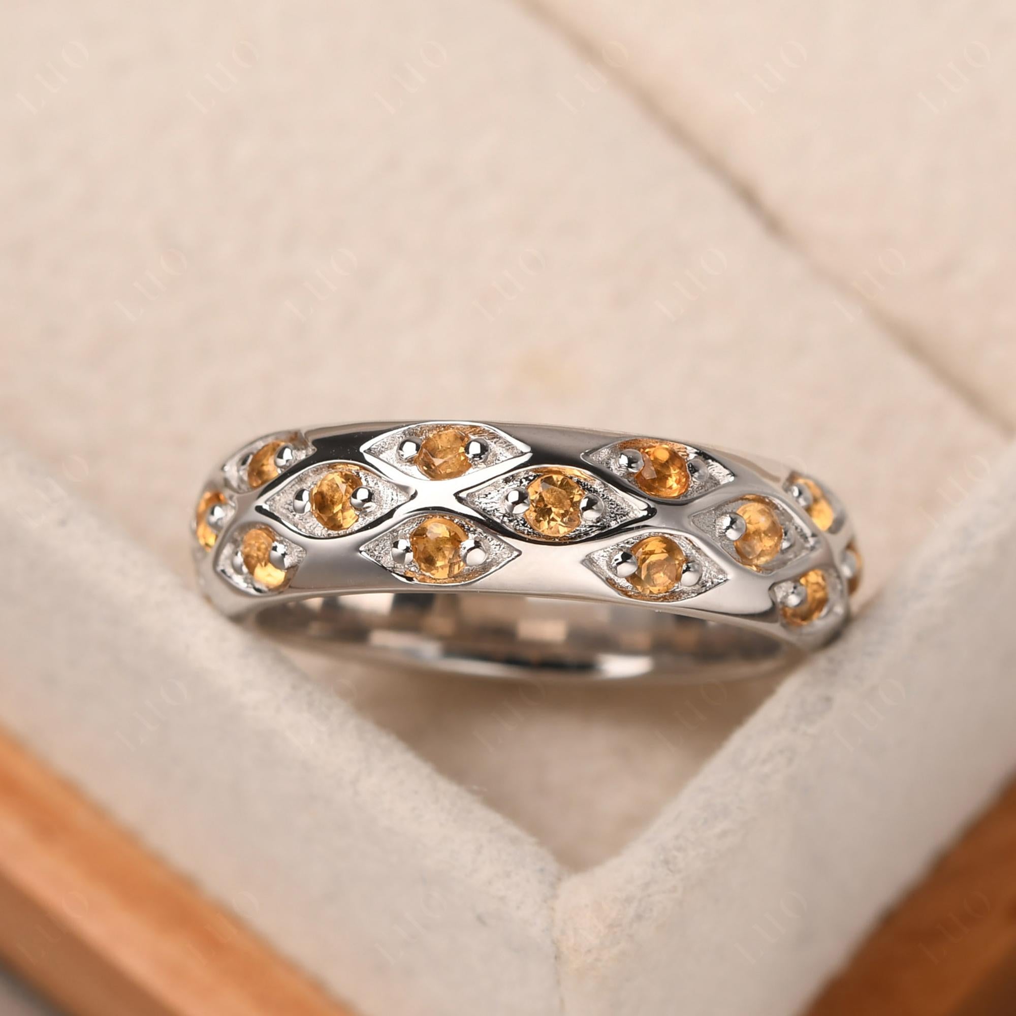 Citrine Wide Band Eternity Ring - LUO Jewelry