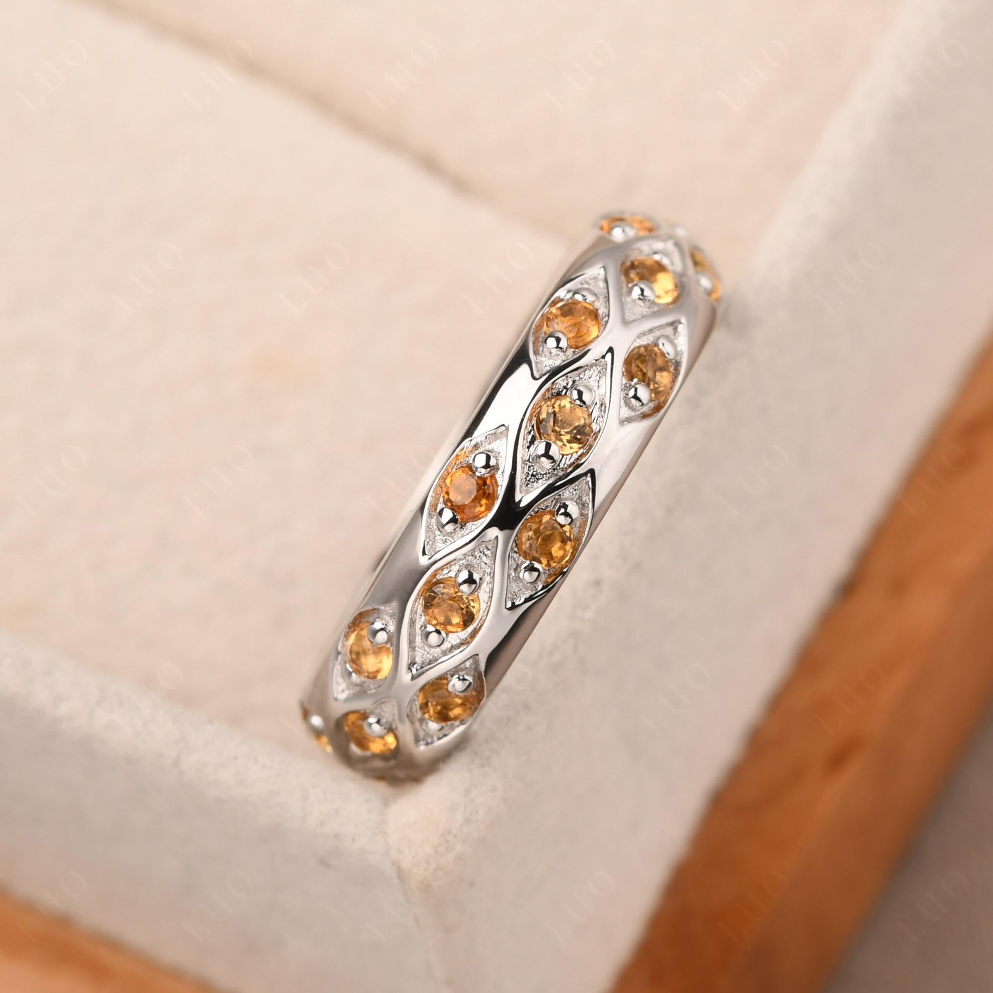 Citrine Wide Band Eternity Ring - LUO Jewelry