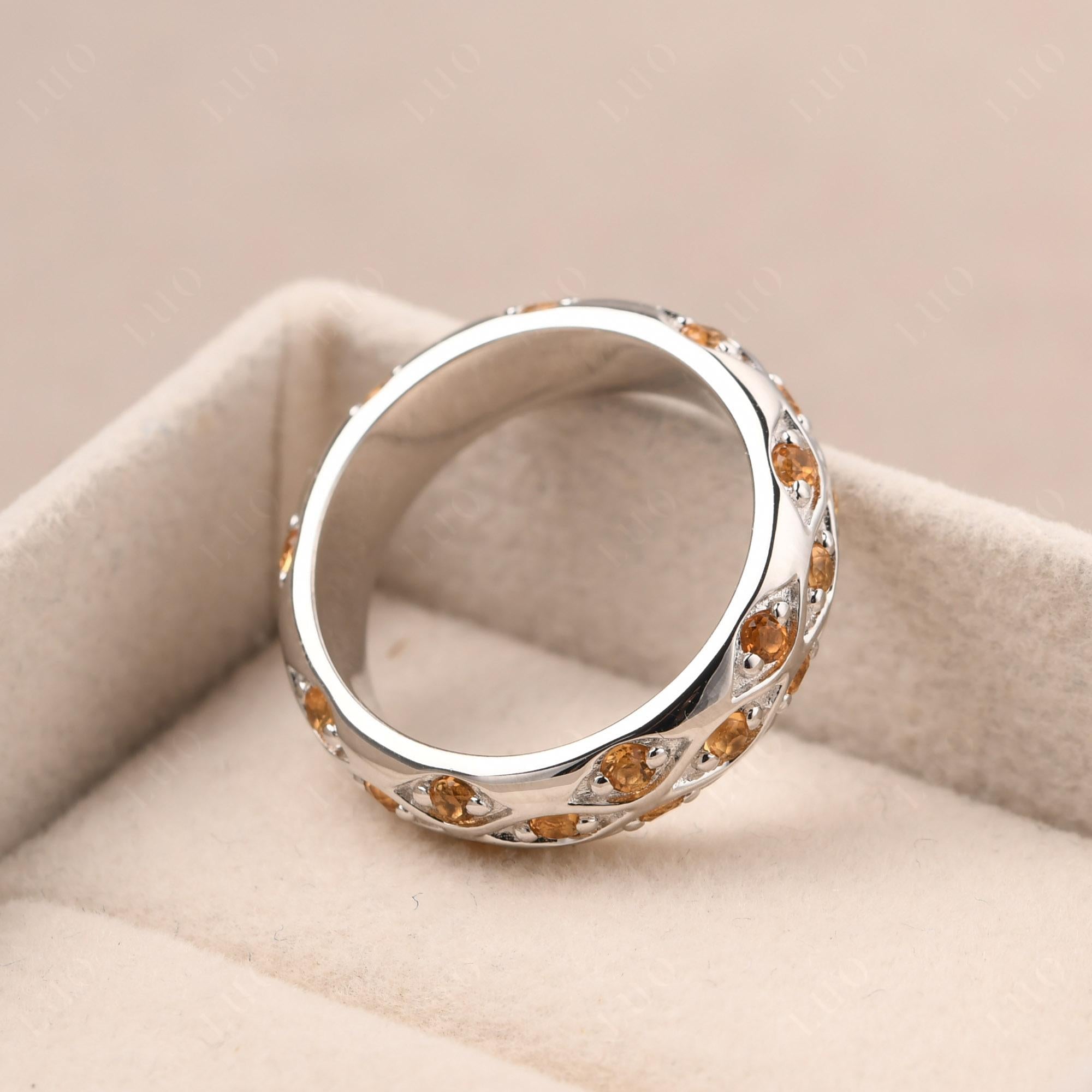 Citrine Wide Band Eternity Ring - LUO Jewelry