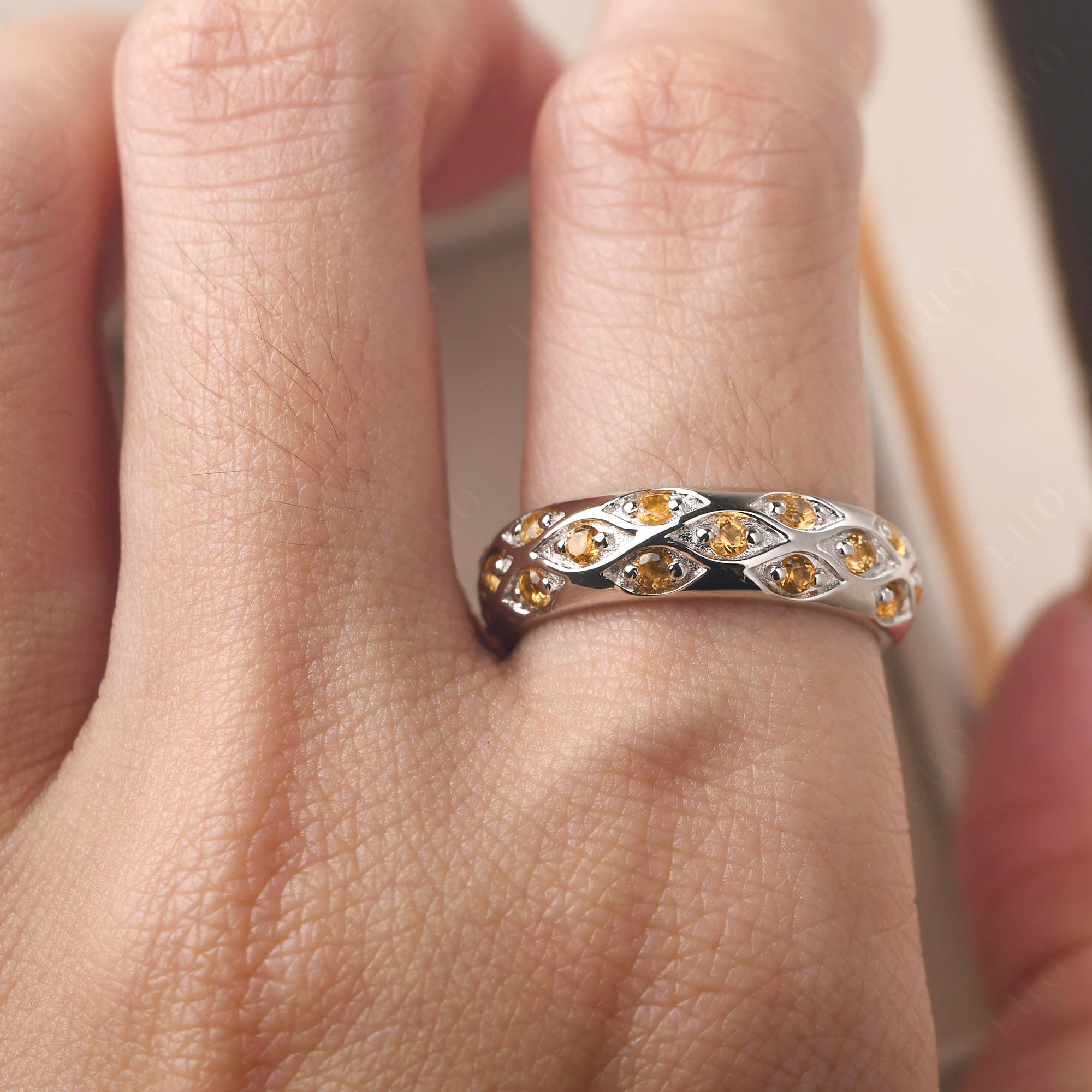 Citrine Wide Band Eternity Ring - LUO Jewelry