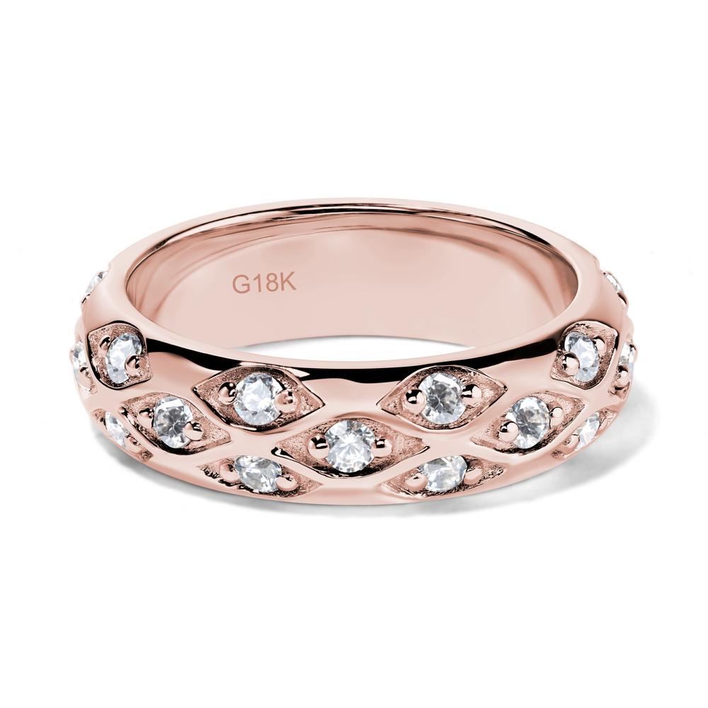 Cubic Zirconia Wide Band Eternity Ring - LUO Jewelry #metal_18k rose gold