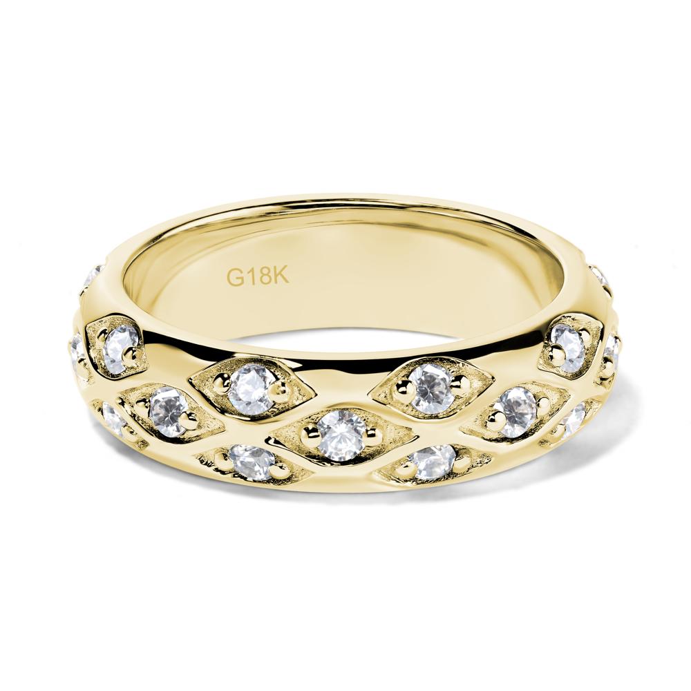 Cubic Zirconia Wide Band Eternity Ring - LUO Jewelry #metal_18k yellow gold
