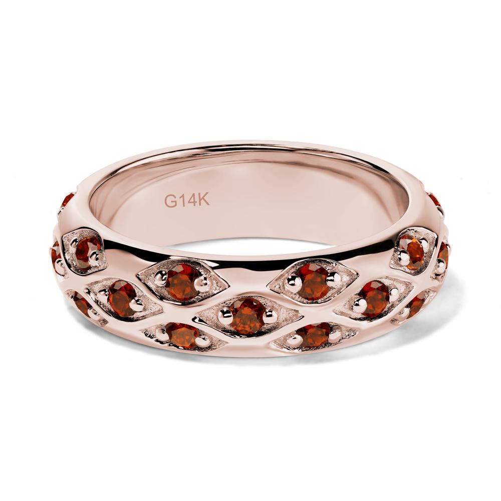 Garnet Wide Band Eternity Ring - LUO Jewelry #metal_14k rose gold