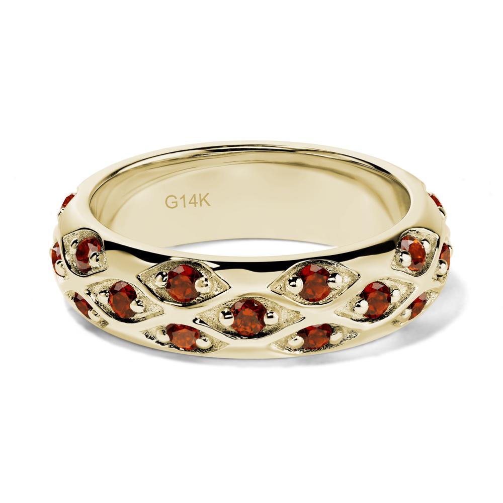 Garnet Wide Band Eternity Ring - LUO Jewelry #metal_14k yellow gold