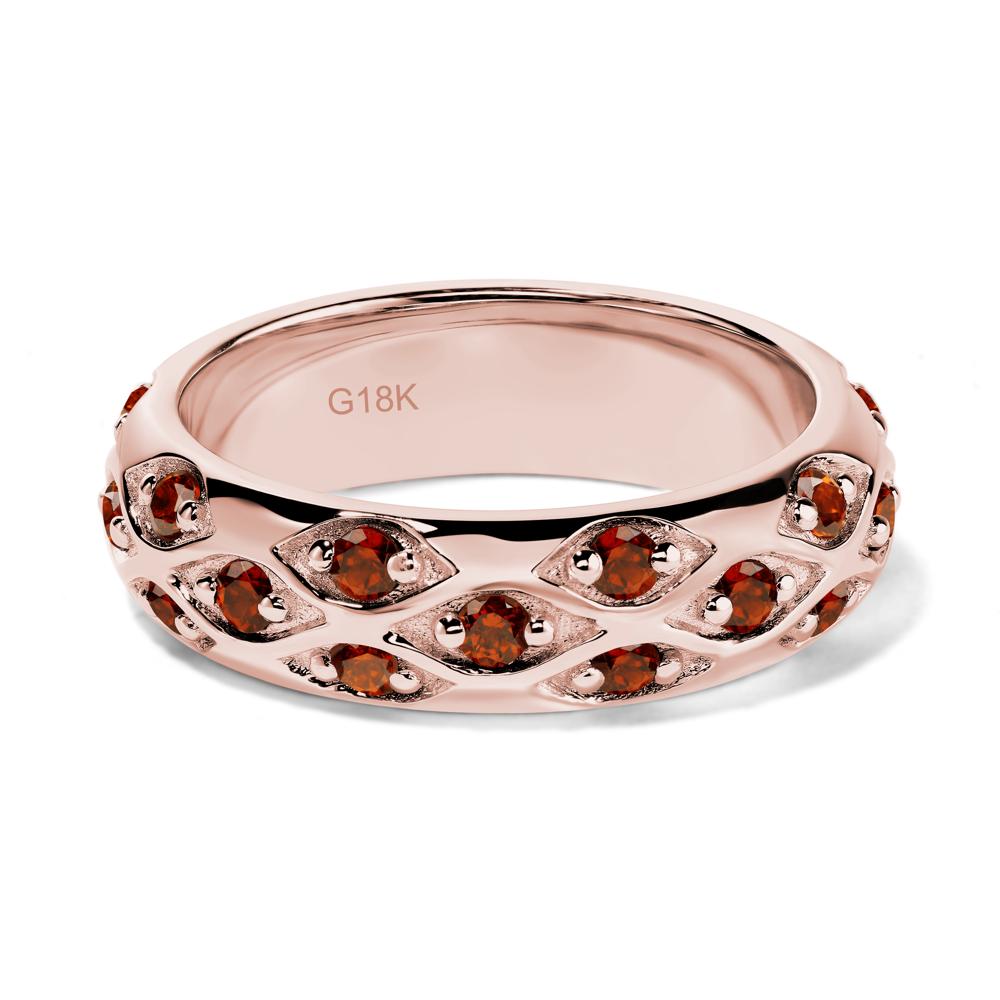 Garnet Wide Band Eternity Ring - LUO Jewelry #metal_18k rose gold