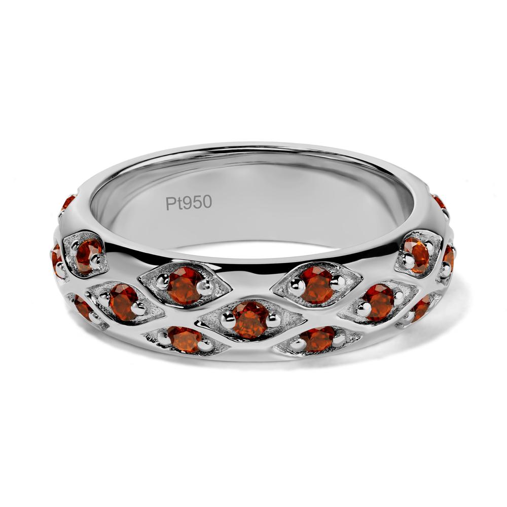 Garnet Wide Band Eternity Ring - LUO Jewelry #metal_platinum