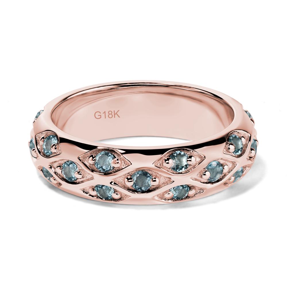 London Blue Topaz Wide Band Eternity Ring - LUO Jewelry #metal_18k rose gold