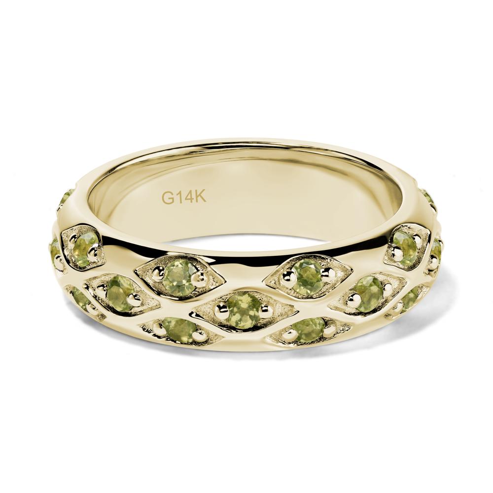 Peridot Wide Band Eternity Ring - LUO Jewelry #metal_14k yellow gold