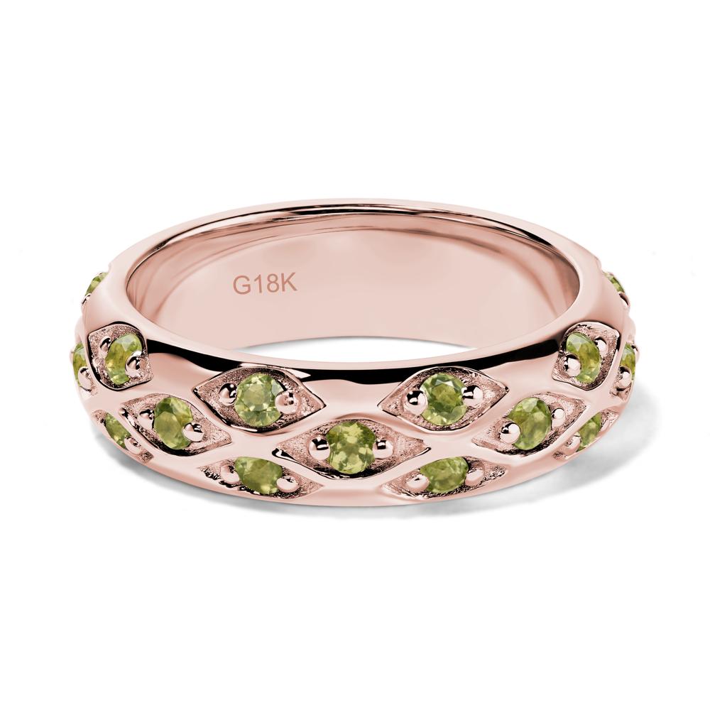 Peridot Wide Band Eternity Ring - LUO Jewelry #metal_18k rose gold