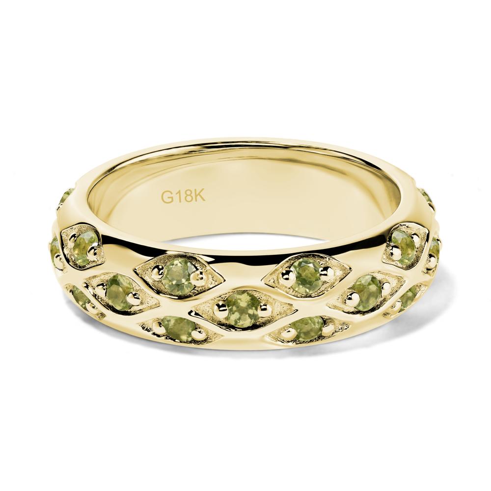 Peridot Wide Band Eternity Ring - LUO Jewelry #metal_18k yellow gold