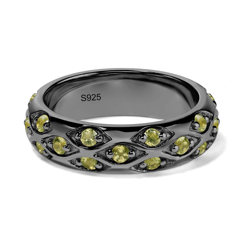 Peridot Wide Band Eternity Ring - LUO Jewelry #metal_black finish sterling silver