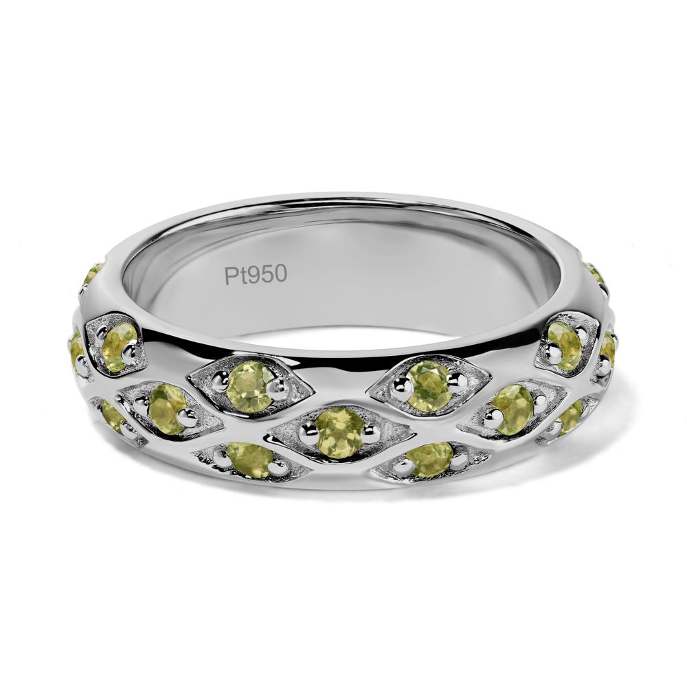 Peridot Wide Band Eternity Ring - LUO Jewelry #metal_platinum