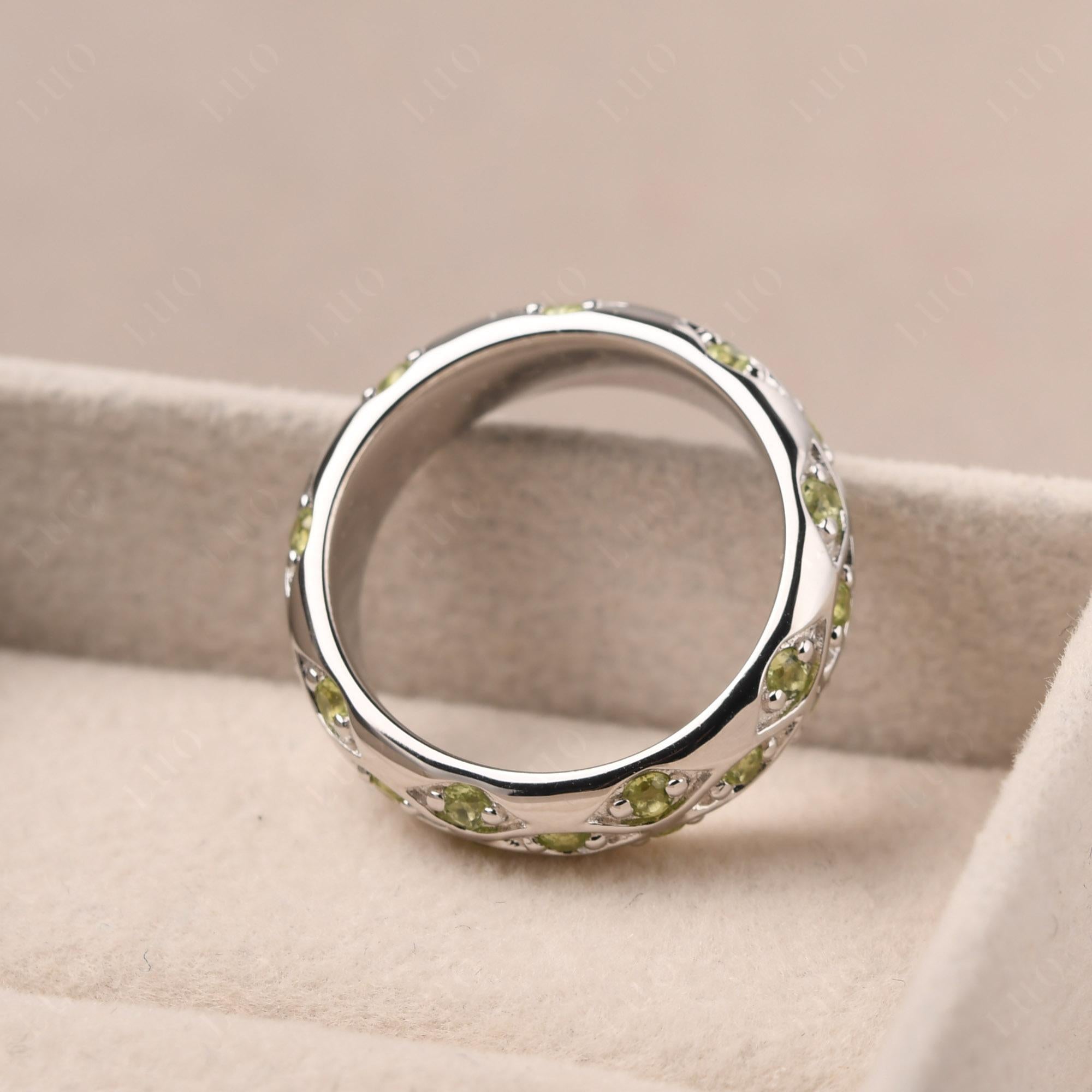 Peridot Wide Band Eternity Ring - LUO Jewelry