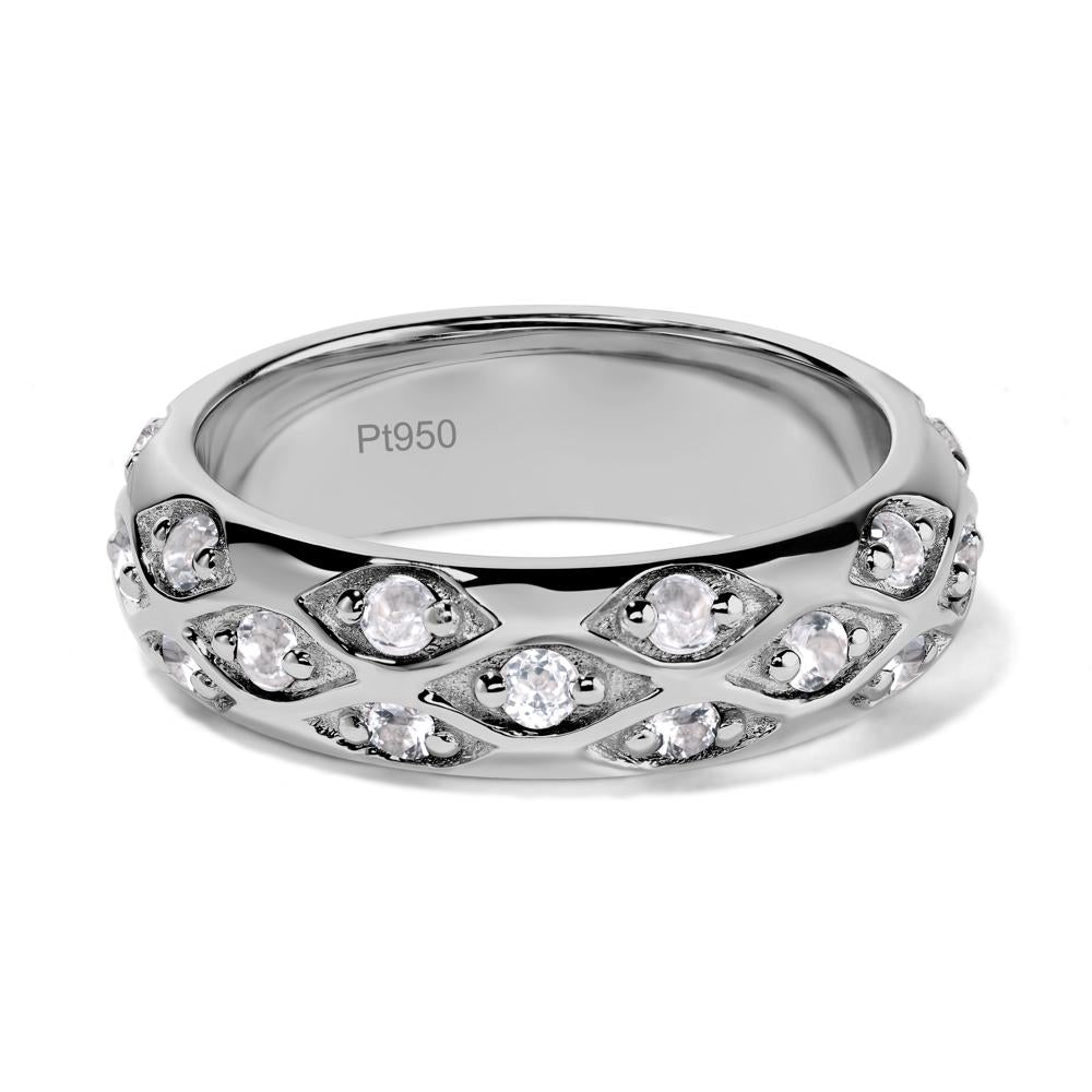 White Topaz Wide Band Eternity Ring - LUO Jewelry #metal_platinum