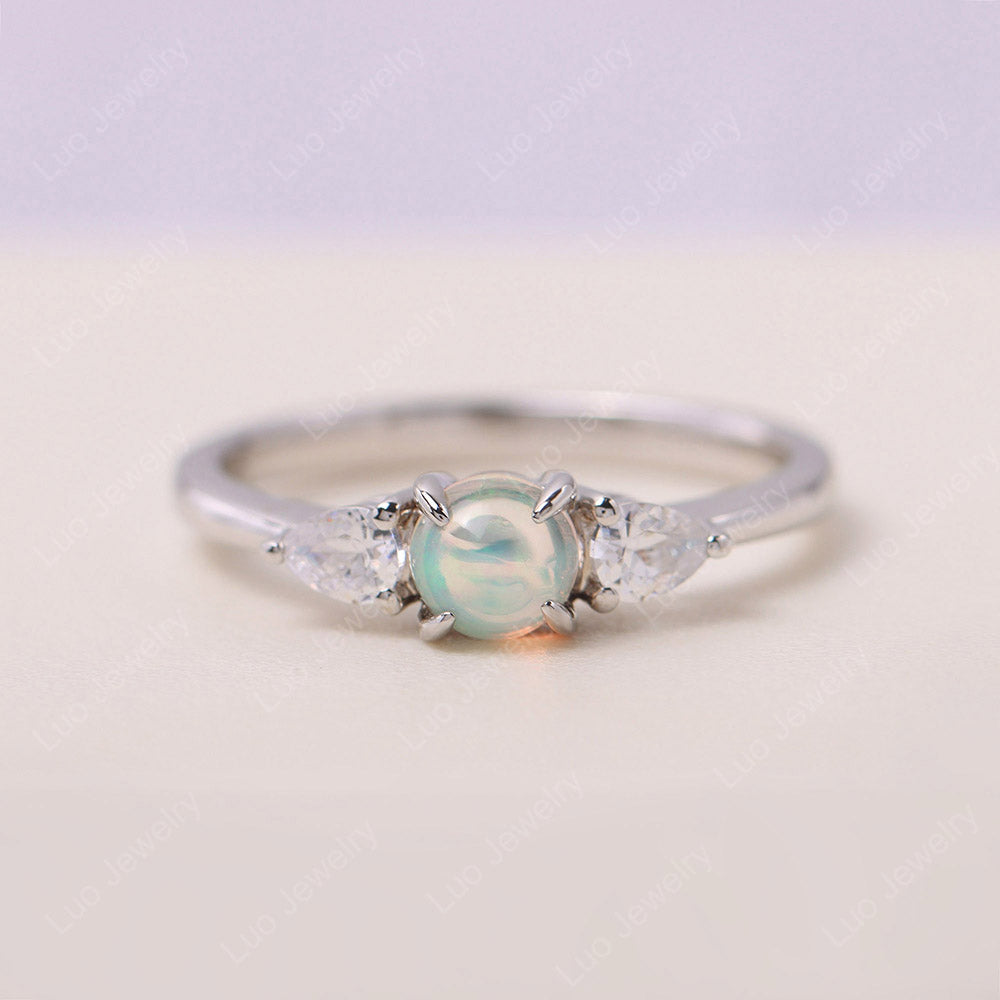 Cabochon Opal Engagement Rings White Gold