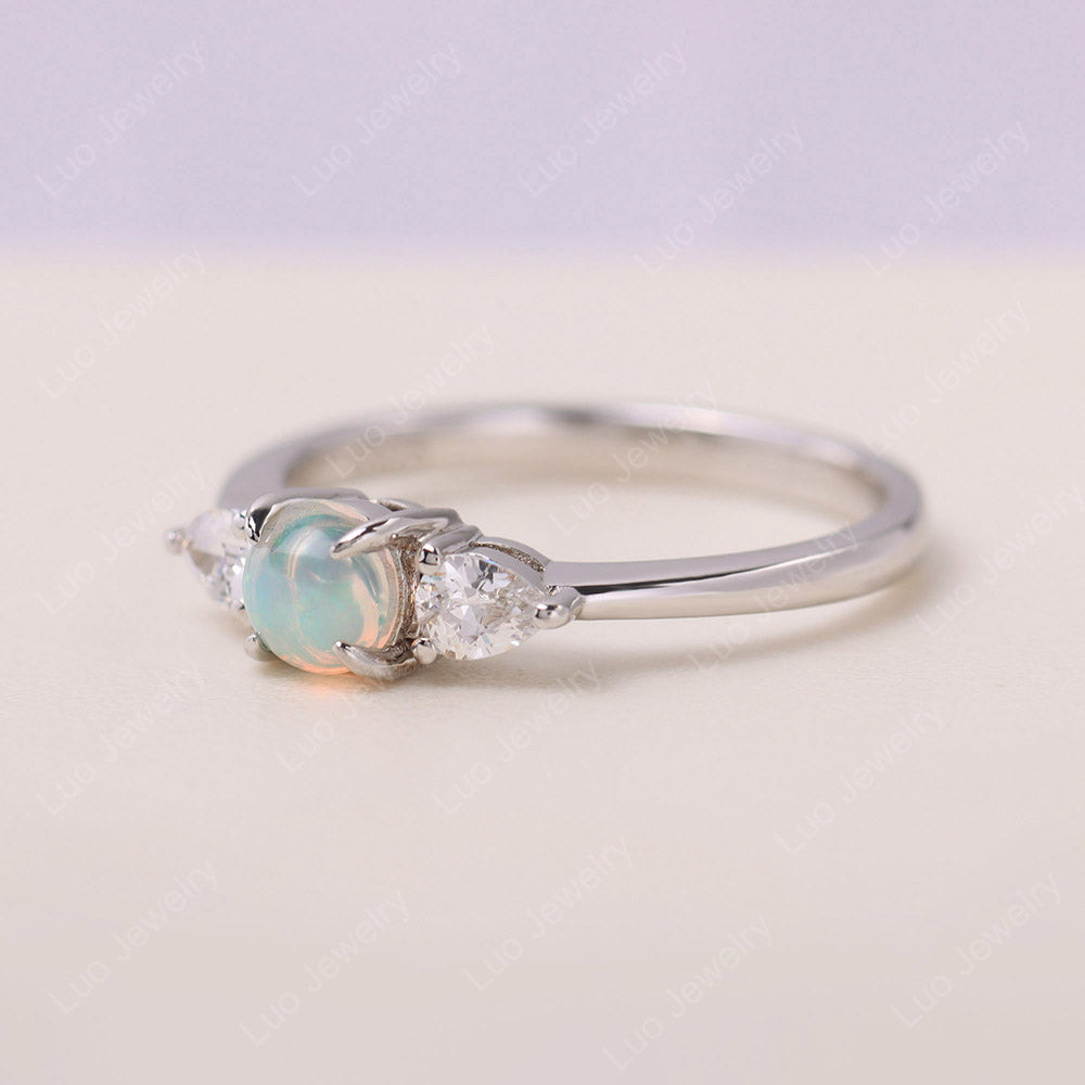 Cabochon Opal Engagement Ring