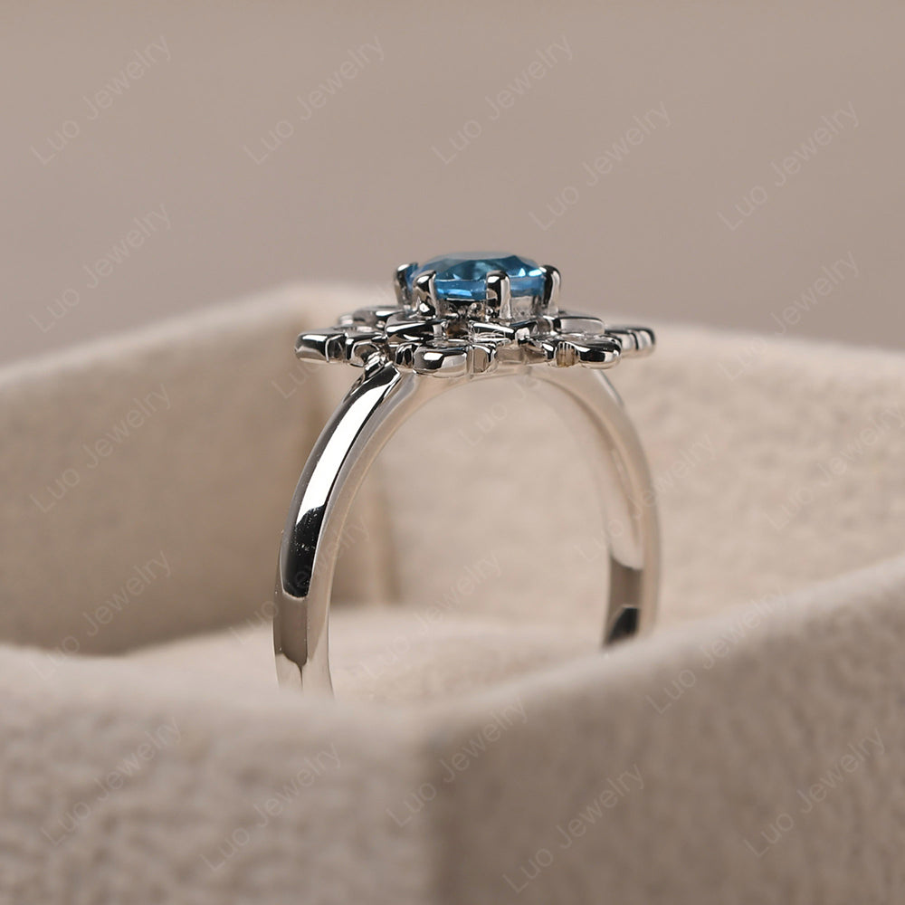 Swiss Blue Topaz Snow Ring - LUO Jewelry