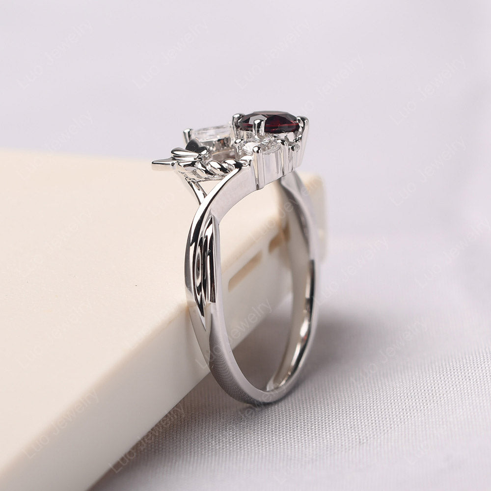Garnet Ring Garland Ring - LUO Jewelry