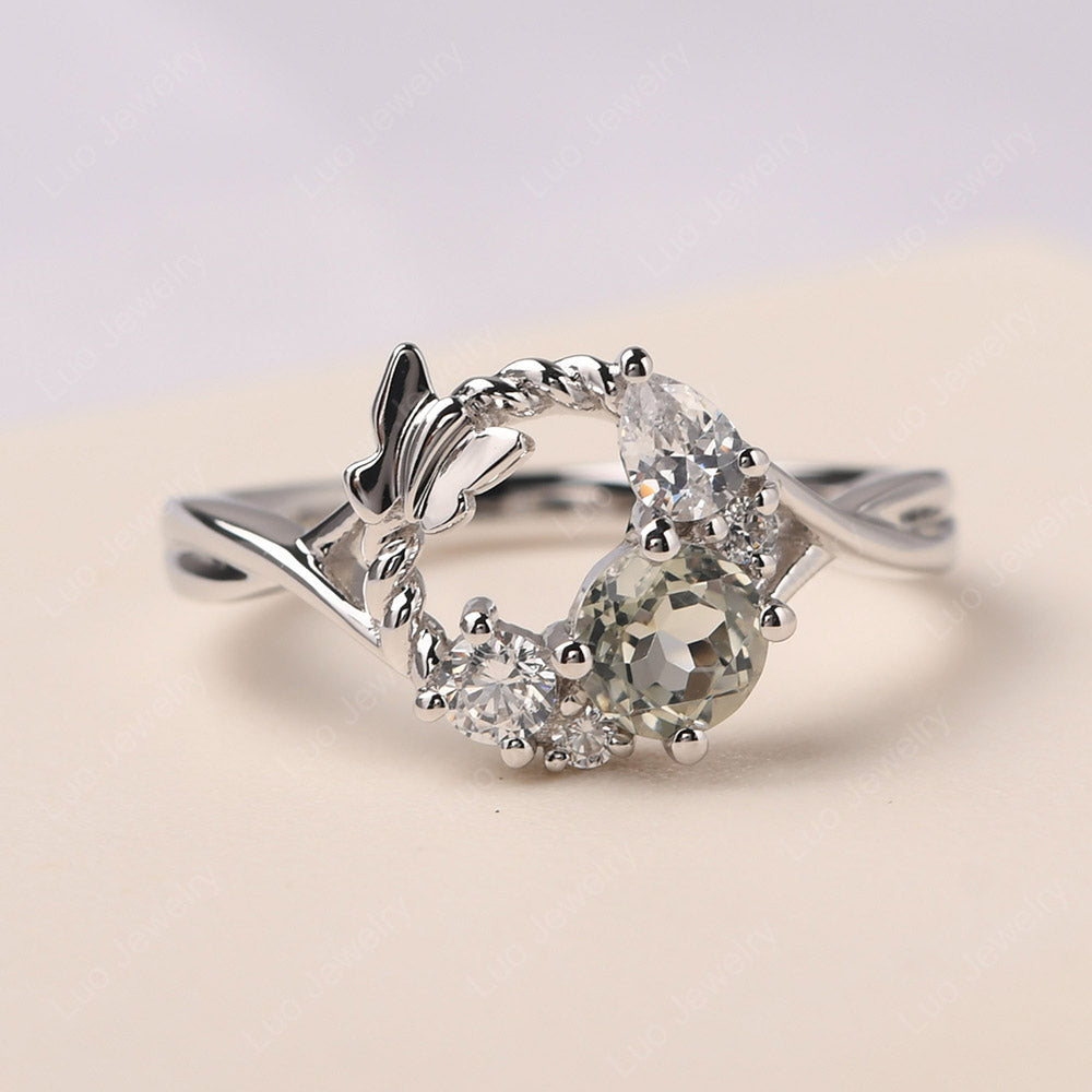 Green Amethyst Ring Garland Ring - LUO Jewelry