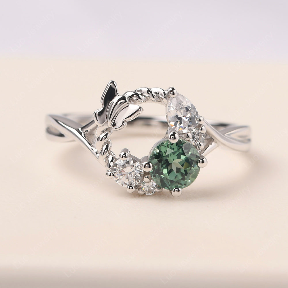 Green Sapphire Ring Garland Ring - LUO Jewelry