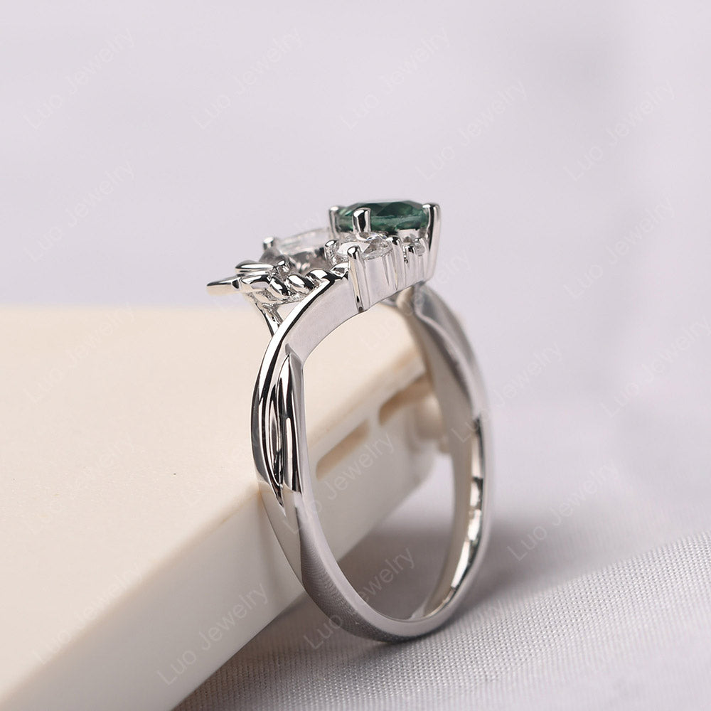 Green Sapphire Ring Garland Ring - LUO Jewelry