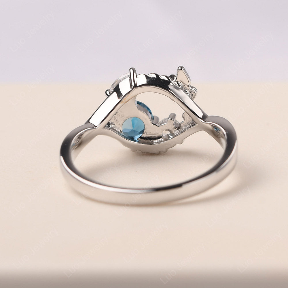 London Blue Topaz Ring Garland Ring - LUO Jewelry