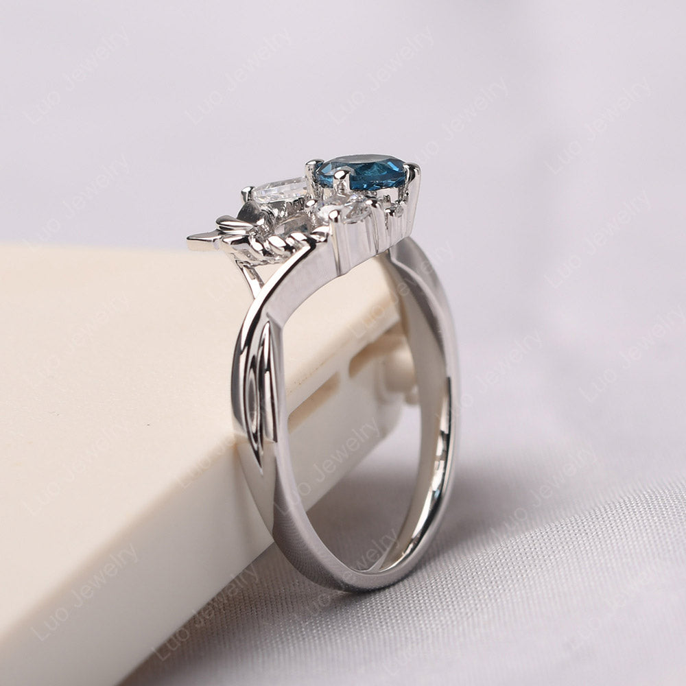 London Blue Topaz Ring Garland Ring - LUO Jewelry