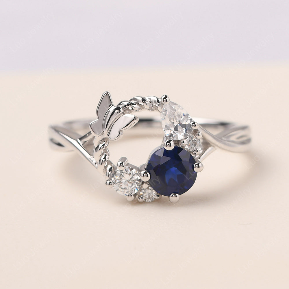 Lab Sapphire Ring Garland Ring - LUO Jewelry