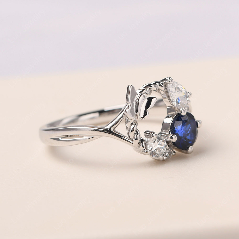 Lab Sapphire Ring Garland Ring - LUO Jewelry