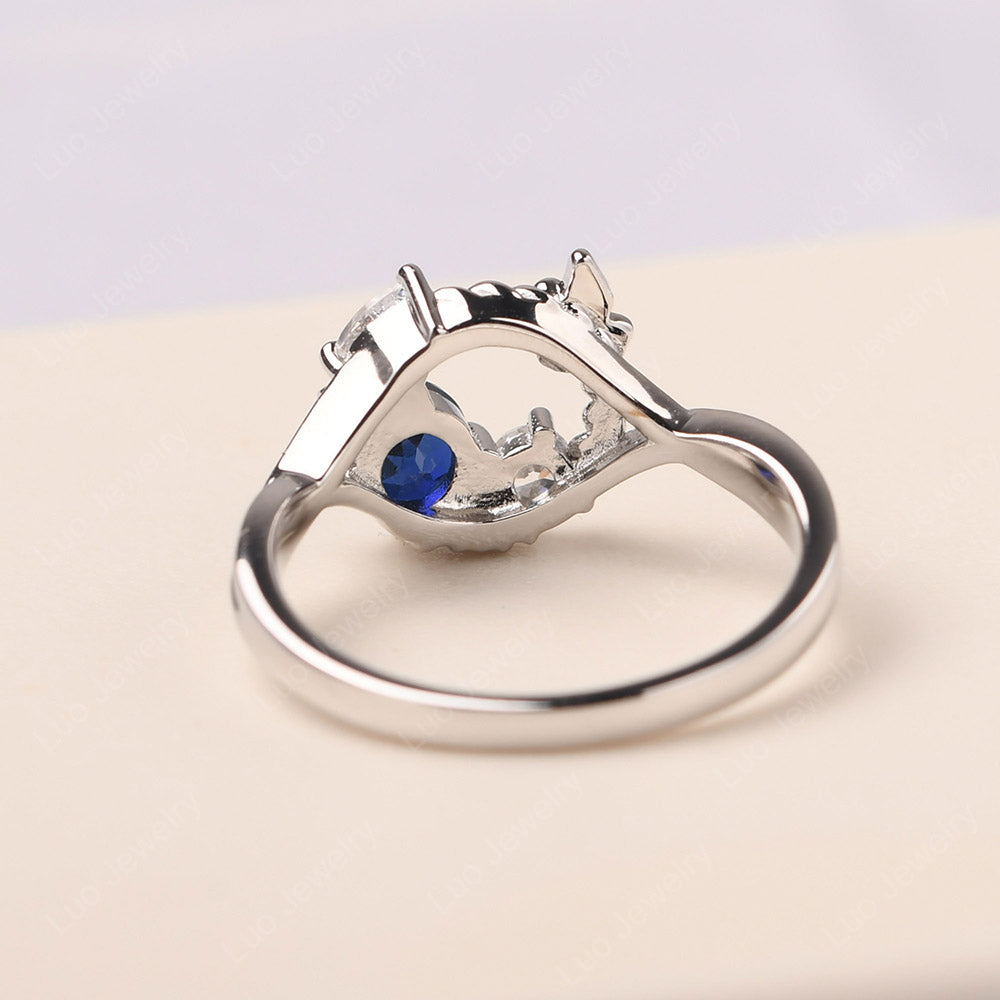 Lab Sapphire Ring Garland Ring - LUO Jewelry