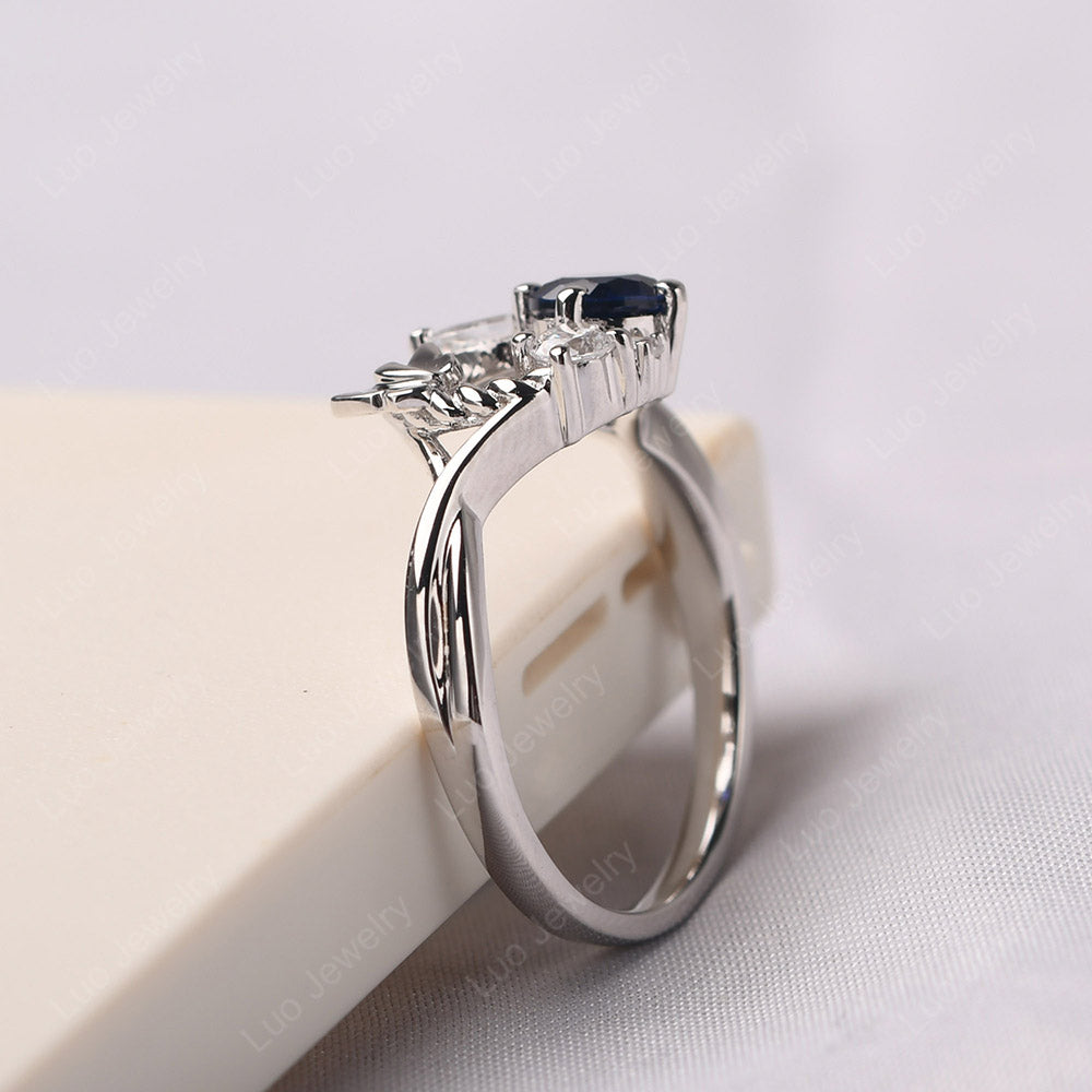 Lab Sapphire Ring Garland Ring - LUO Jewelry