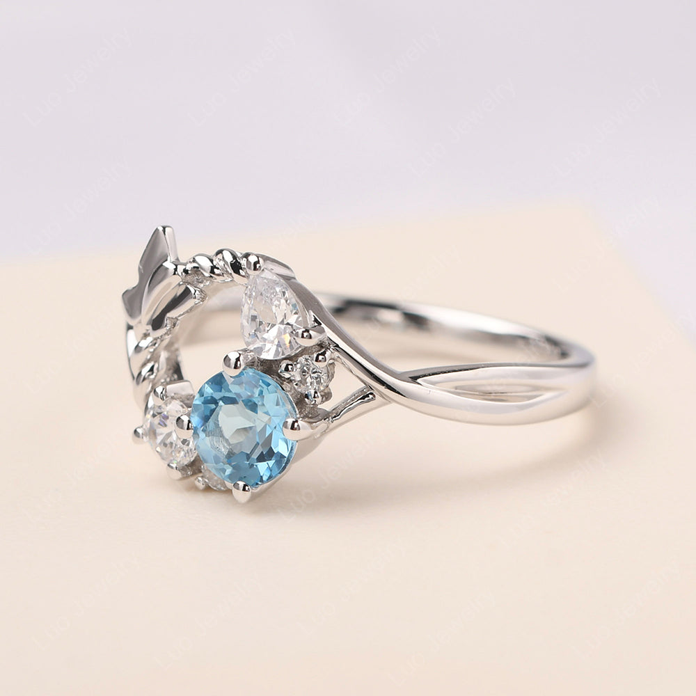 Swiss Blue Topaz Ring Garland Ring - LUO Jewelry