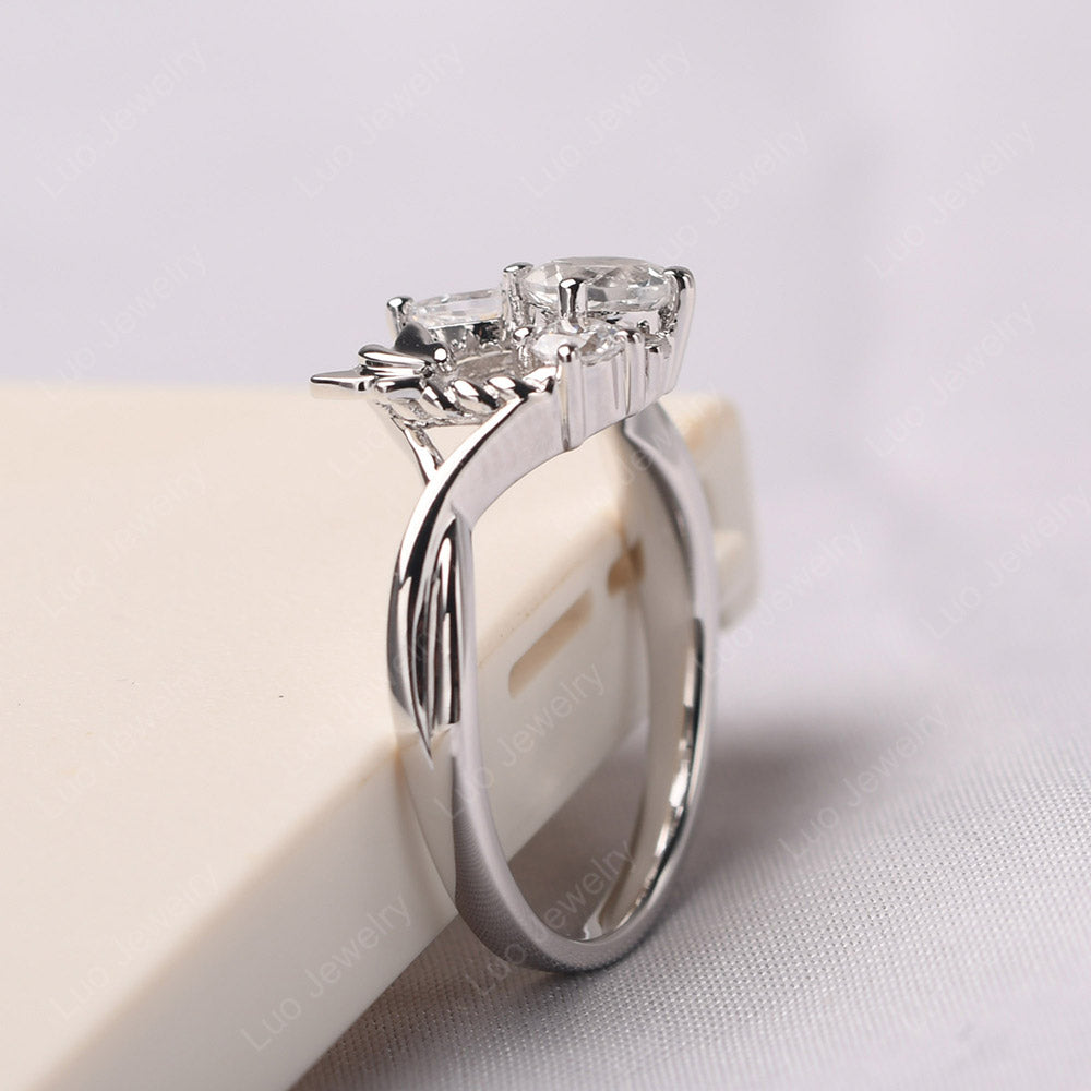 White Topaz Ring Garland Ring - LUO Jewelry