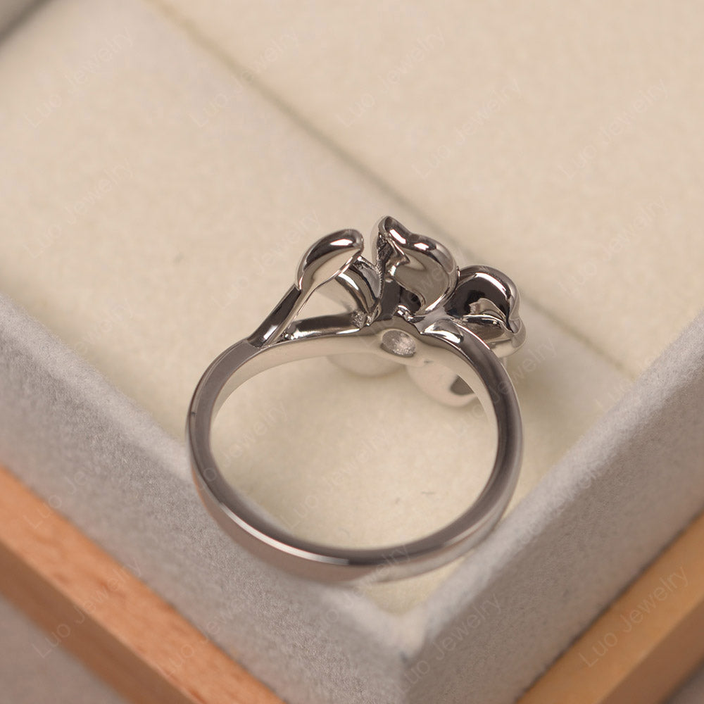 Round Lab Alexandrite Flower Ring
