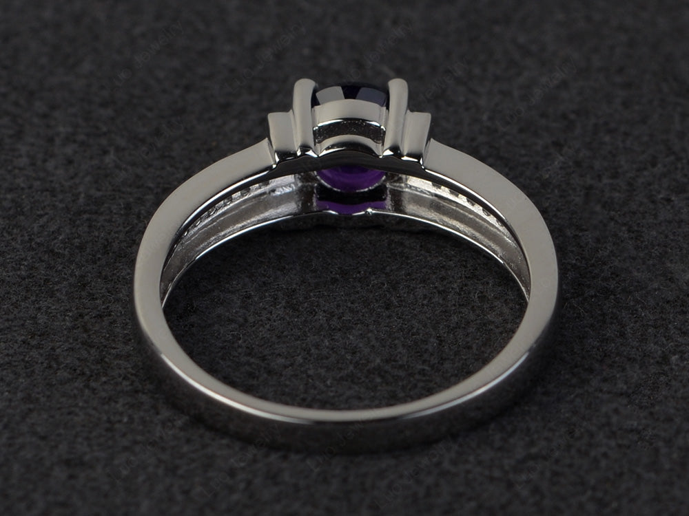 Round Cut Amethyst Wedding Ring For Women - LUO Jewelry