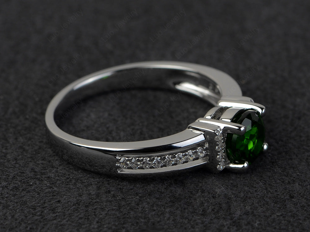Round Cut Diopside Wedding Ring For Women - LUO Jewelry