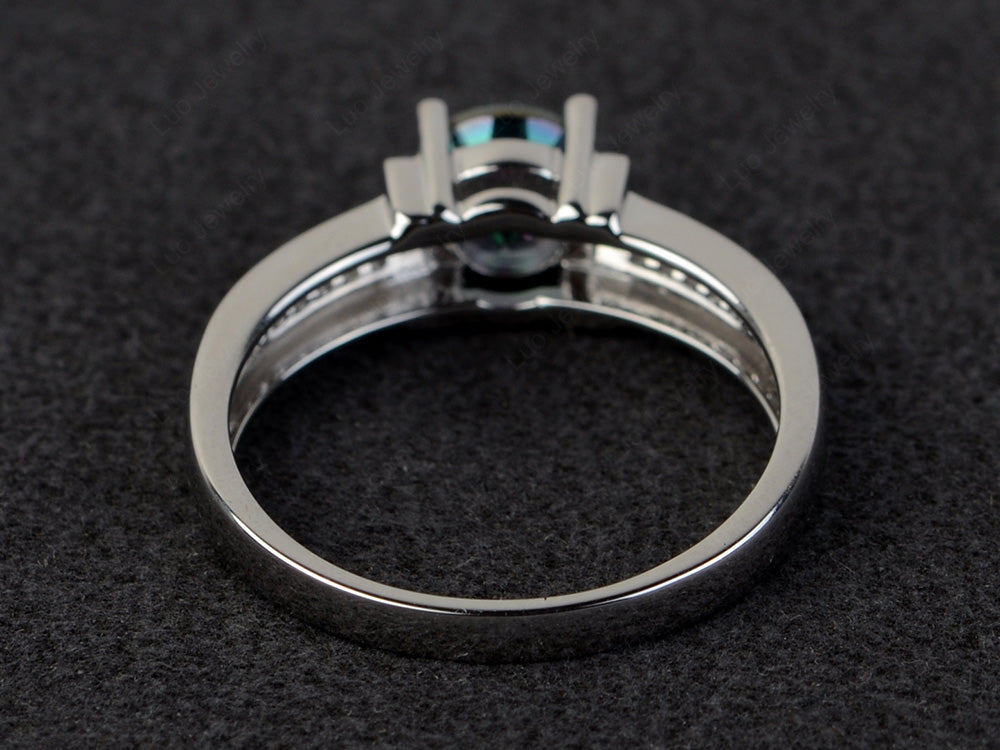 Round Cut Mystic Topaz Wedding Ring For Women - LUO Jewelry