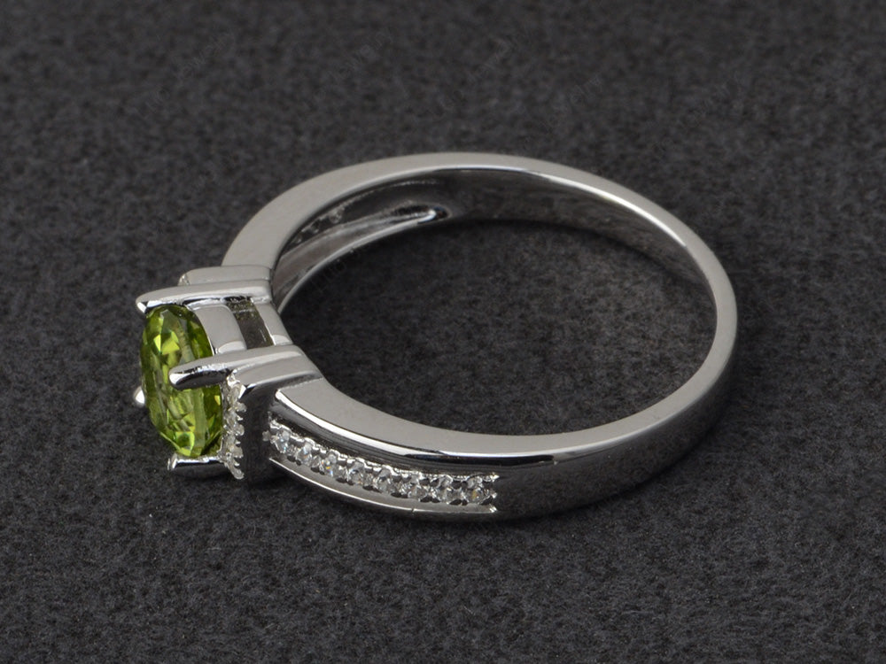 Round Cut Peridot Wedding Ring For Women - LUO Jewelry