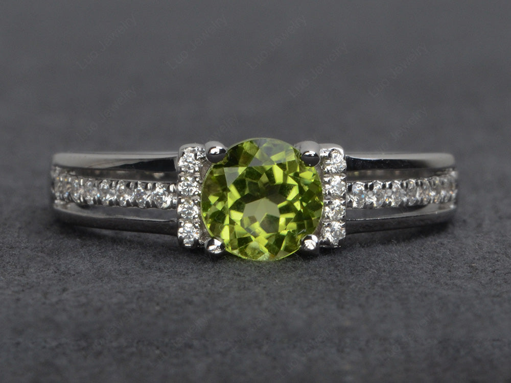 Round Cut Peridot Wedding Ring For Women - LUO Jewelry